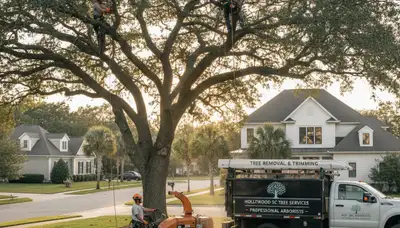 Professional tree removal service in Charleston SC safely clearing residential property trees